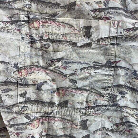 Reel Legends Shirt Adult Extra Large All Over Fish Print Button Up Fishing Mens - Picture 6 of 11